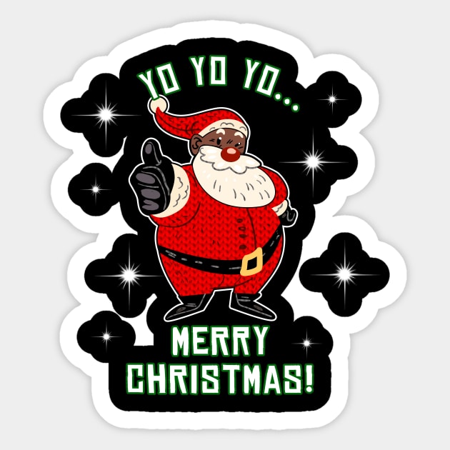 Jolly Black Santa Claus Shirt Fun African American Christmas Sticker by BeesEz